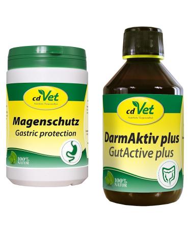 CDVet gastric protection 400g - powder to promote the health of stomach and intestine for dogs and cats & natural products intestinal active plus 250 ml - dog 400 g (1 Pack) bundle with intestinal active plus 250 ml