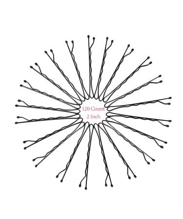 Minihope Bobby Pin Hair Pins - Crimped Black and Brown 2 Inches - 120 Count - Buy Online on GoSupps.com