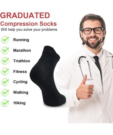 Buy 5 Pairs of Lightweight Compression Sports Socks for Men & Women - Best Running & Sneaker Socks (Black) - Buy Online on GoSupps.com