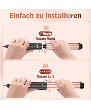 5-in-1 Lockenstab: 3 Barrel Hair Curler with Adjustable Temperature Smoothing Iron & Accessories - Red Gold - Buy Online on GoSupps.com