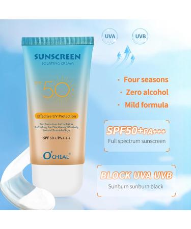 Sun Cream SPF 50 SPF 50 Face Moisturiser Face Sunscreen for Sunscreen Black and Prevent Sunburn Sunscreen SPF 50 Face Refreshing and Non-Sticky Face Sun Cream SPF 50 for All Skin Typle - Buy Online on GoSupps.com