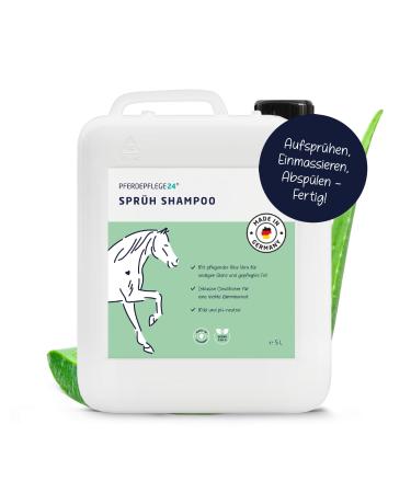 Horse care24 mild horse shampoo as spray shampoo - base horses shampoo 0.5l 1l 2.5l 5l & 10l liter pH neutral - silky gloss easy combability & healthy hair 5 liters canister