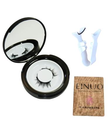 False Eye Lashes 2 Set Magnetic Natural Look Individual Reusable Curl Lashes Kit With Wearing Clip and Storage Bag No Glue No Makeup Removal Required Easy Wear at Home (B model)