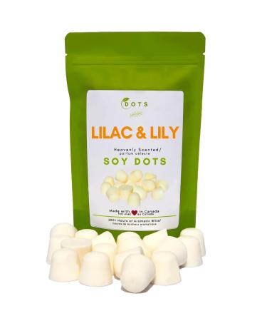 Lilac & Lily Wax Melts Soy DOTS- Made in Canada-200+ Hours Scented Aromatherapy -Wax tarts Reduce Odors-Eco Responsible Rice Paper Pouches Reduce Plastic-Use in Your Favourite Candle Wax Melter