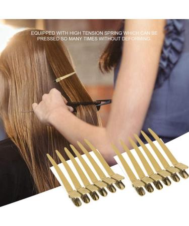 12pcs Salon Hairdressing Cutting Hairpins - Golden Styling Clips for Dyeing & Hairdressers - Buy Online on GoSupps.com