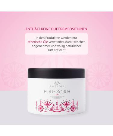 Rosadia Body Peeling - Vegan Natural Exfoliant with Rose Hip Kernels for Clear Skin Ingrown Hairs & Back Acne - 245g - Buy Online on GoSupps.com