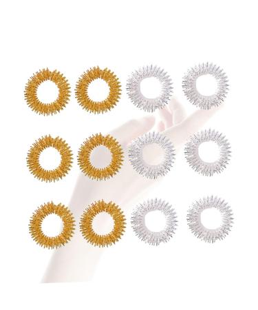 20st finger massage ring spiky acupressure for children finger soothing acupressure finger ring acupressure finger finger massager spring feather tool massage ring self-made iron mini