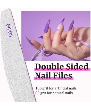 Nail Files 20PCS Professional Double Sided 100/180 Grit Nail Files Emery Board Manicure Pedicure Tool and Nail Buffering Files - Buy Online on GoSupps.com