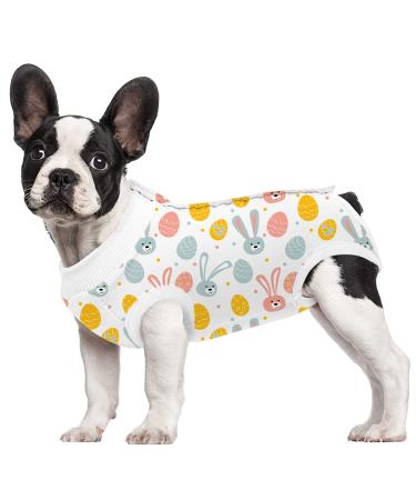 ZIMAOSHAN Dog Recovery Suit After Surgery Wound Protector Surgical Recovery Suit for Female/Male Dog Anti-Licking Puppy Recovery Shirts E-Collar Cone Alternative S White rabbit