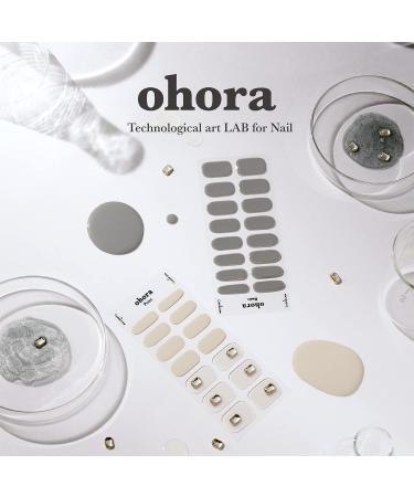 ohora Semi Cured Gel Nail Strips in Cream Beige - Salon-Quality, Long Lasting, Easy to Apply & Remove - Includes 2 Prep Pads, Nail File & Wooden Stick - Buy Online on GoSupps.com