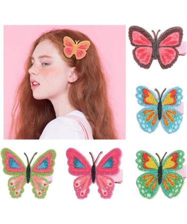 xbiez Vibrant Butterfly Hair Clip for Teens Girl Fashion Fabric Hairclip Side Bangs Bobby Pin Snap Clip Elegant Hair Ornament Red - Buy Online on GoSupps.com