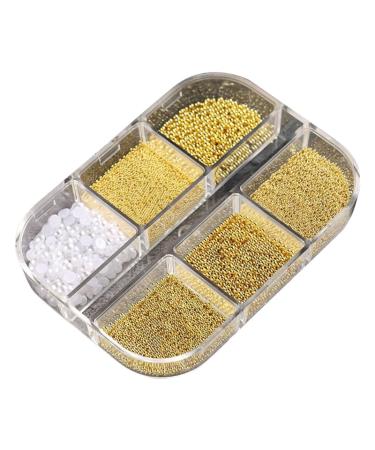 6 3D for Acrylic Nails Steel Beads Mixed DIY Decorations Art