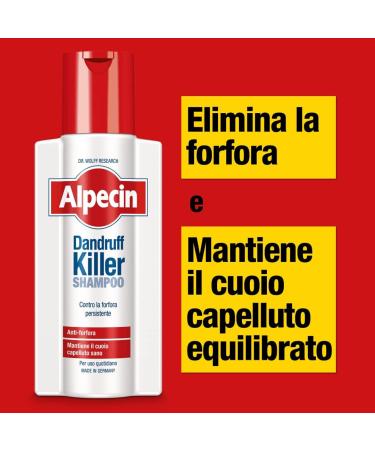  Alpecin Alpecin Killer Anti-Dandruff Shampoo 2 x 250 ml | Anti-Cheese Shampoo Anti-Wrinkle Treatment for Hair | Anti-Cheese Shampoo to Determine Oily Hair and Maintain Balance of Hair Leather.. - Buy Online on GoSupps.com