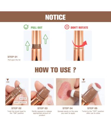 3-in-1 Concealer Stick Contour Highlight Wand - Creamy Formula for Flawless Face Contouring - Buy Online on GoSupps.com