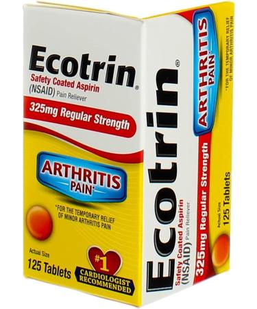 Ecotrin Safety Coated Aspirin 125ct 325mg Pack of 6 - Buy Online on GoSupps.com