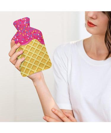 Strawberry Ice Cream Hot Water Bottle with Lid - Pain Relief & Foot Warmer | Rubber Hot Water Bag for Cold Therapy - Buy Online on GoSupps.com