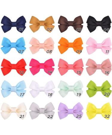 20 Pcs Baby Girls Hair Clips - Mini Bows Grosgrain Ribbon Hair Pins for Toddlers - Buy Online on GoSupps.com