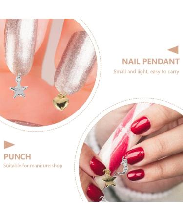 Lurrose 1 Set Dangle Nail Charms Alloy Letter Nail Piercing Charms Rhinestone Nail Rings Crystal Metal Nail Charms Nail Jewelry Hoops with Nail Piercing Tool Hand Drill for Nail Tip Decoration - Buy Online on GoSupps.com