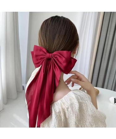 Cinaci 4 Pack Satin Silk Oversized Bow French Barrettes - Perfect Hair Accessories for Women, Girls, Teens - Buy Online on GoSupps.com
