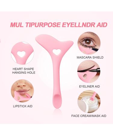 4pcs Eyeliner Stencils Eyeliner Helper Tool Silicone Eyeliner Eyeshadow Stencils Mascara Shield Applicator for Eyeliner Eyelashes Eyebrows Lip Liner Face Contour (Pink) - Buy Online on GoSupps.com