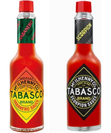 TABASCO Scorpion Sauce + Habanero Sauce (2 x 60 ml) The 2 strongest hot sauces in TABASCO! - Buy Online on GoSupps.com