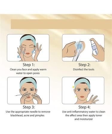 Acne Needle 4PCS Acne Blackhead Comedone Black Spot Pimple Blemish Remover Skin Care Women Beauty Acne Treatment Pore Cleanser Needle Hook (Color : Gold) - Buy Online on GoSupps.com