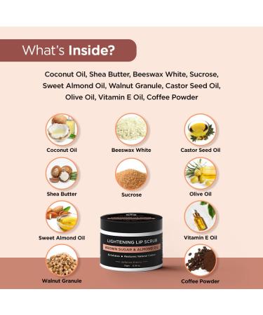 The Man Company Lip Scrub with Brown Sugar, Almond Oil, Vitamin E, Coconut Oil & Argan Oil - 10g | For Dry & Chapped Lips, Natural Color Restoration, Nourishment, Moisturization, Brightening - Buy Online on GoSupps.com