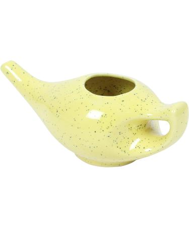 Durable Ceramic Neti Pot | Leak Proof, Non-Metallic & Lead Free | Yellow Matt Tiger Design | Sinus Relief | Microwave & Dishwasher Safe - Buy Online on GoSupps.com