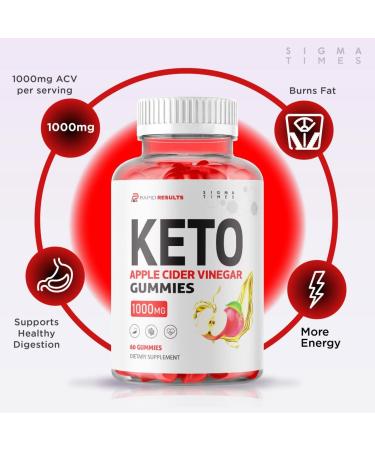 Rapid Results Keto ACV Gummies for Weight Loss - Energy Boosting Formula with Natural Ingredients (60 Gummies) - Buy Online on GoSupps.com