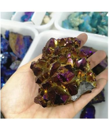 Crystal Rough Beautiful Natural Amethyst Cluster Aura Crystal Electroplating Titanium Quartz Cluster Stone Natural Quartz Crystal Gift (Color : Light Green Size : 150-200g) 150-200g Light Green - Buy Online on GoSupps.com