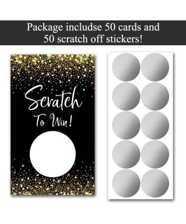 Hafhue 50 Pack Black & Gold Blank Gift Certificate Scratch Off Cards - Perfect for Small Businesses, Spas, Salons, Bridal & Baby Showers, and Weddings - Buy Online on GoSupps.com