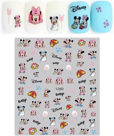 12 Sheets Cute Kawaii Cartoon Mouse Nail Art Stickers - 3D Self-Adhesive Nail Decals for Girls & Women | International Shipping - Buy Online on GoSupps.com