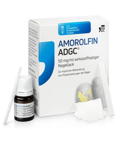 Amorolfin-adgc 50mg /ml 5ml nail polish at nail fungus with 30 disposable arrows alcohol swab and 10 spatula transparent & waterproof 5 ml