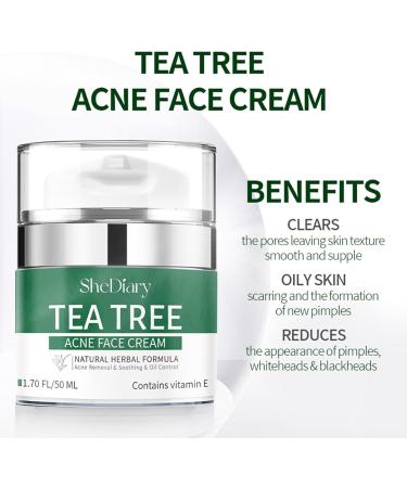 Tea Tree Acne Cream Face Moisturiser for Acne Treatment and Spot Treatment Face cream with Aloe Spot cream for Face for All Skin Types - Buy Online on GoSupps.com