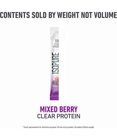 Isopure Clear Protein Stick Pack Mixed Berry 20 Count (Pack of 1) - Buy Online on GoSupps.com
