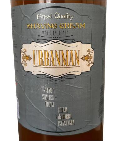 Urbanman Professional Instant Shaving Cream 1000ml - Men's Shaving Cream Made in Italy - Softens and Moisturizes Skin - Shaving Cream for a Smooth and Protected Beard - Professional Use - Buy Online on GoSupps.com