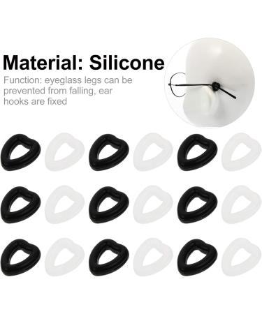 Faruta 12 Pairs Heart-Shaped Silicone Glasses Ear Hook Sleeves - Anti-Slip Comfort for Sunglasses & Reading Glasses (Black & White) - Buy Online on GoSupps.com