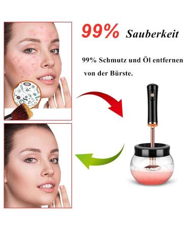 Automatic Make-Up Brush Cleaner & Dryer - 10-Second Deep Cleaning Anti-Shake Electric Brush Tool | Perfect for Cosmetics - Black - Buy Online on GoSupps.com