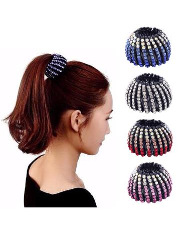 Pack of Expandable Rhinestone Bird Nest Ponytail Holders - Stylish Hair Accessories for Women & Girls - International Shipping Available - Buy Online on GoSupps.com
