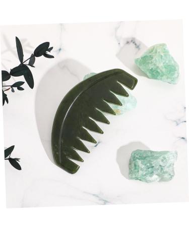 Magiclulu 2 Pool Sace Jade Krame Head Massager - Wooden Wide Tooth Gua Sha Hair Stimulator for Ladies | Natural Jade Scratch Board - Buy Online on GoSupps.com