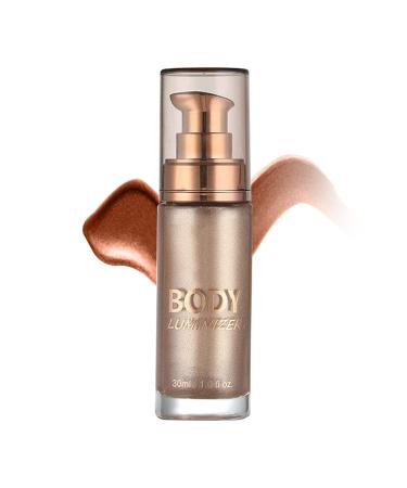 Body Shimmer Oil Liquid Highlighter Makeup Body Glow Radiance All In One Makeup Waterproof Shimmer Body Oil for Face & Body - Rose Gold