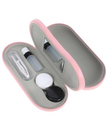 Minkissy Contact Len Case 1 Set Travel contact lens box Portable contact lens box with mirror tweezer remover holder for daily use outdoors rose 16.50x7.00x5.50cm fashionable