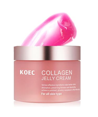 Collagen Jelly Cream Face Moisturiser with Niacinamide & Hydrolyzed Collagen Korean skincare Anti-Aging Collagen Face Cream Reduce Fine Lines and Wrinkles Boosts Skin's Barrier Hydration(100G)