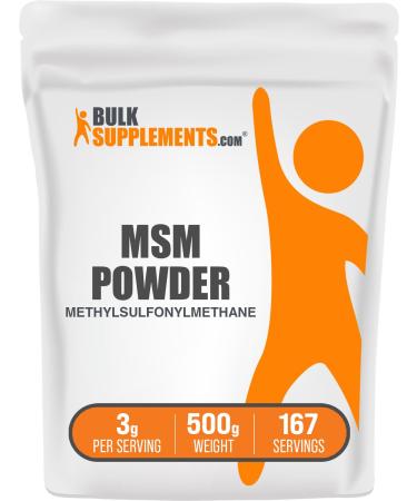 BulkSupplements.com MSM Powder - Methylsulfonylmethane MSM Supplement Nutritional Supplement - Gluten Free 3g per Serving 500g (1.1 lbs) (Pack of 1) 1.1 Pound (Pack of 1)