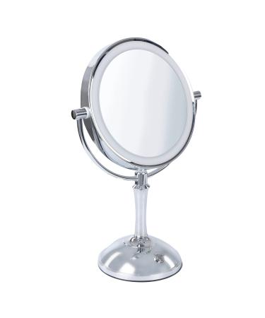 MonMed Lighted Makeup Mirror with Magnification - 1x and 10x Magnifying Mirror with Light Standing LED Make Up Mirror