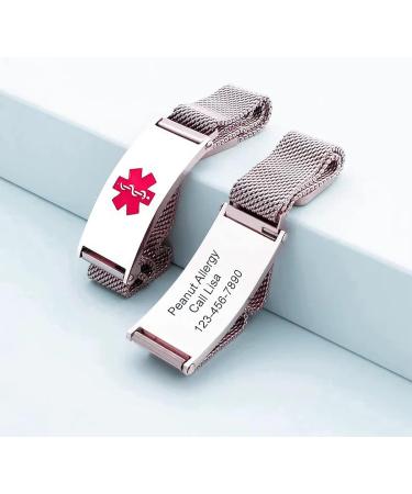 YOTHIWAD Medical Alert Bracelets for Men Women Medical Id Bracelets with Free Laser Engraving Adjustable Stainless Steel Band Magnetic Security Clasp Dual-Side Engraving *CUSTOM ENGRAVING - Buy Online on GoSupps.com