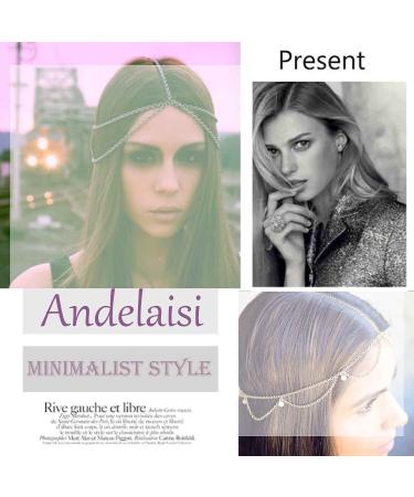 Andelaisi Boho Gold Disc Pendant Layered Head Chain - Gypsy Coin Hairchain for Women and Girls - Buy Online on GoSupps.com