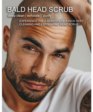 Bald Head Scrub for Men - 24 OZ Exfoliating Scrub - Made in USA - Deep Cleans & Refreshes for a Baby Soft Bald Head - Buy Online on GoSupps.com