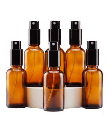 Yizhao Amber Glass Spray Bottles 1oz with Small Fine Mist Spray Metal Cap Refillable for Essential Oil Travel Cleaning Perfume Aromatherapy Makeup 6 Pcs 30ml-6 Amber