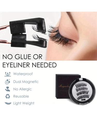 4 Pairs Magnetic Eyelashes Reusable Magnetic Lashes Magnetic Eyelashes Natural Look Magnetic Eyelashes without Eyeliner Magnetic Eyelashes with Applicator 3D Magnetic Eyelash Set No Glue Required - Buy Online on GoSupps.com